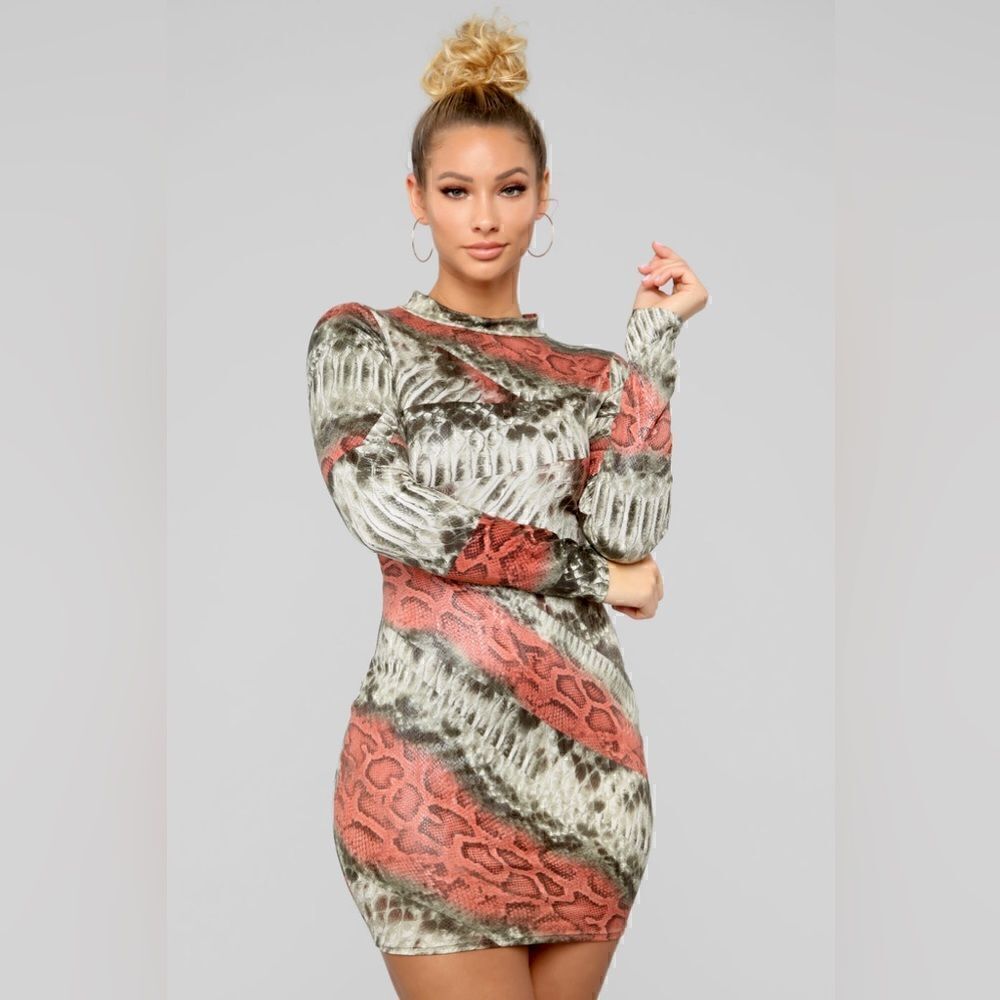 Striking Style: Fashion Nova Snake Print Criss-Cross Back Dress